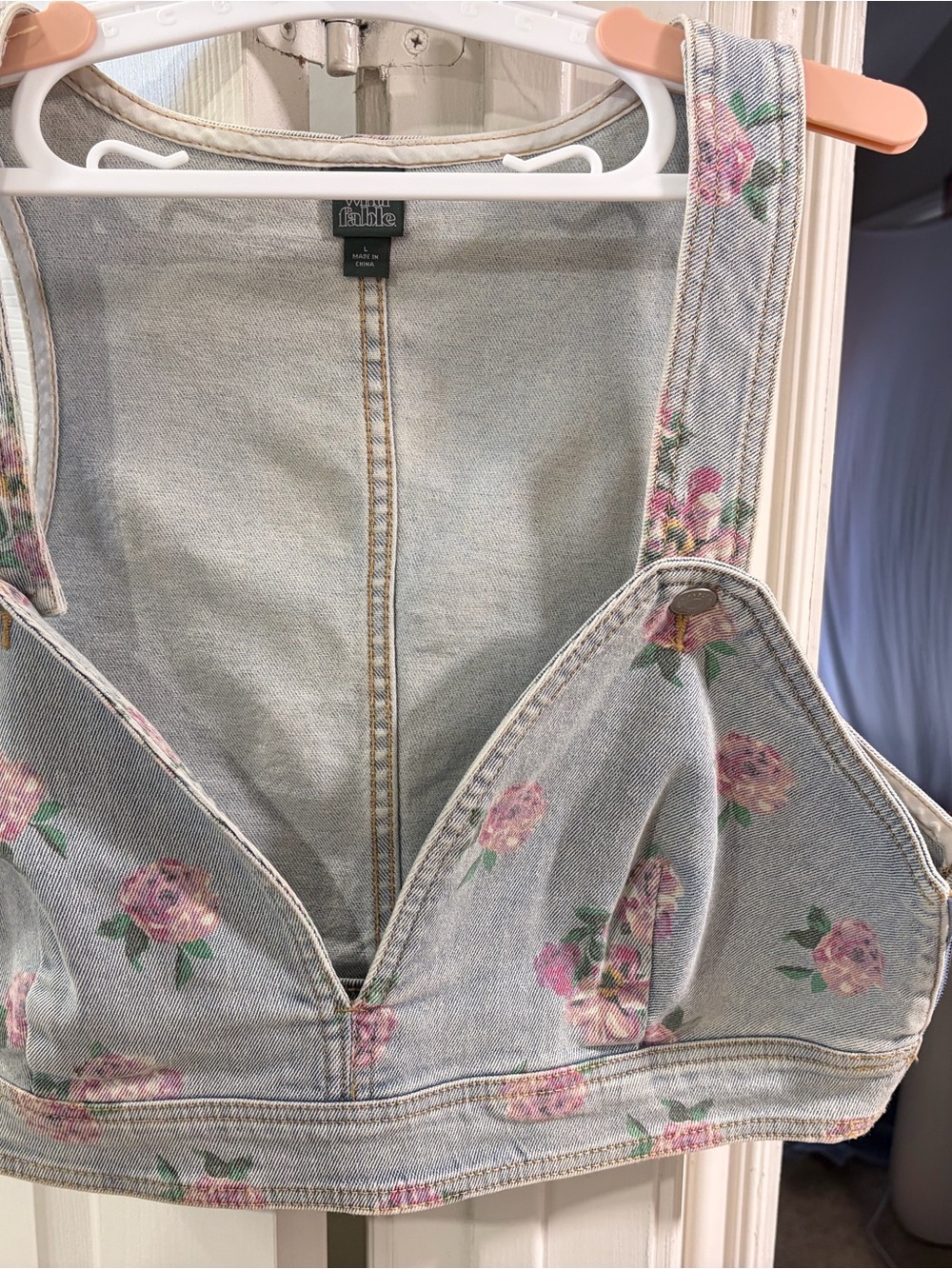 wild fable Light Blue Denim Top with Tan Stitching